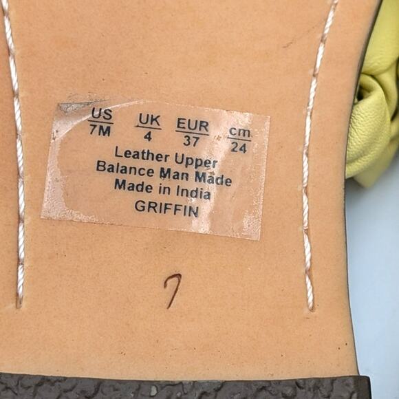 Sam Edelman Griffin Women's Flat Sandal Open Toe Modern Yellow Size US7M EU37 - Picture 9 of 9